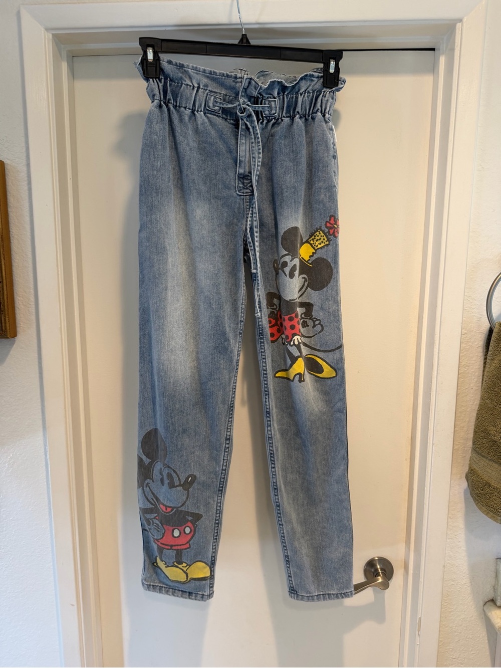 Mickey & Minnie Drawstring Denim Pants